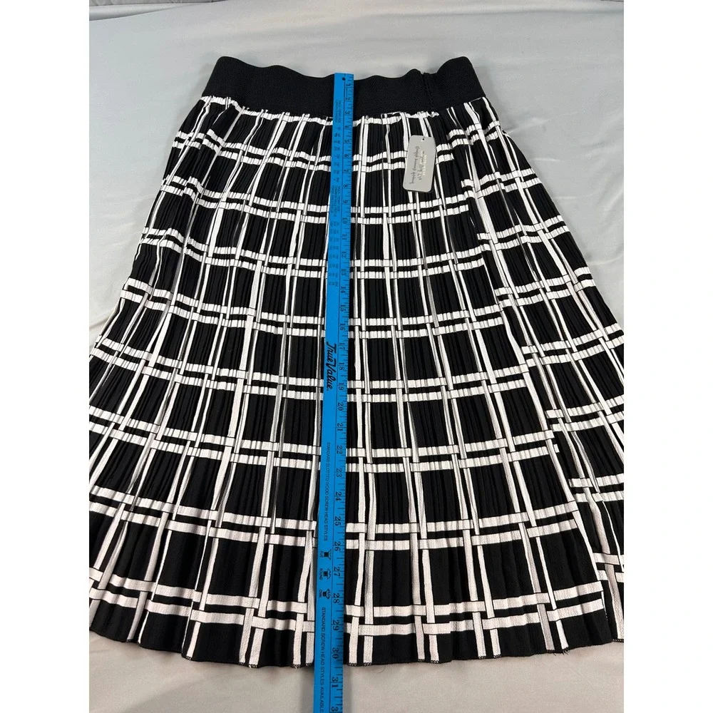 Metrowear Andi + James Pleated Midi Skirt Bundle Black White Paisley Grid Large